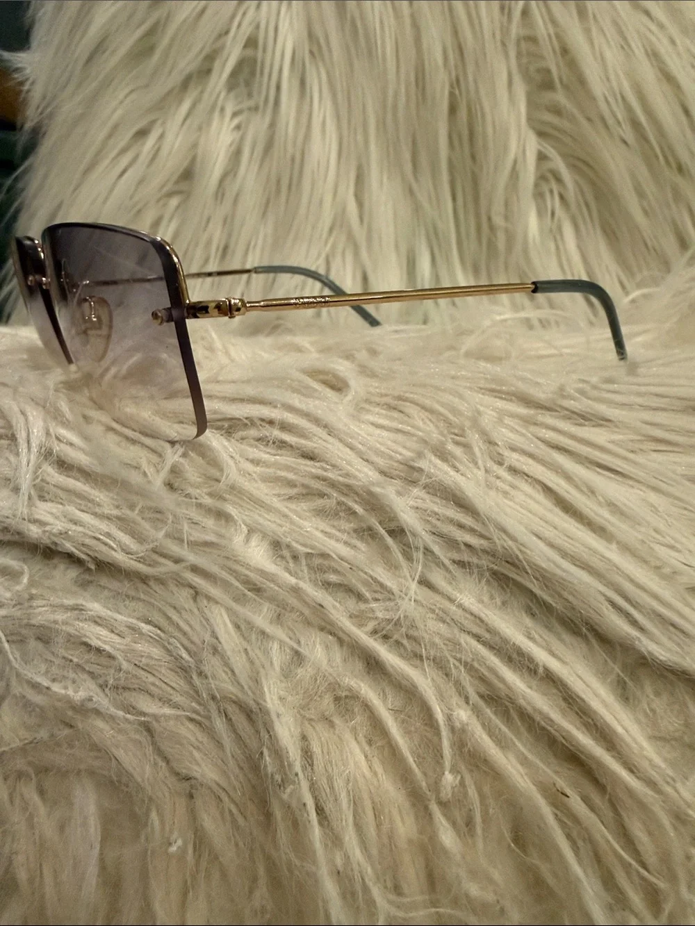 Vintage Gucci Gold Frame Gray Gradient Lens Men's Sunglasses